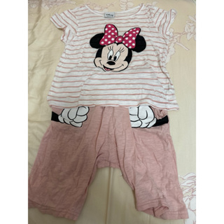 「迪士尼」 夏季套裝 女童短袖上衣、七分褲
