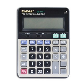 E-MORE 12位 商用 計算機 桌上型 專業 銀行用 好按 太陽能 電池 雙電元稅率計算機 DS-2TV+