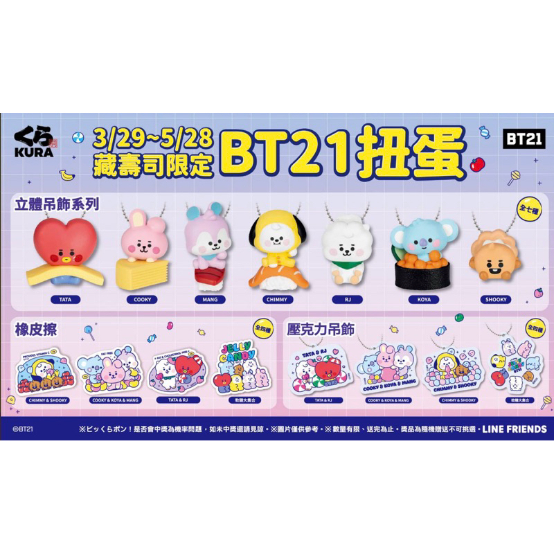 【現貨】 藏壽司聯名 韓國BT21 扭蛋