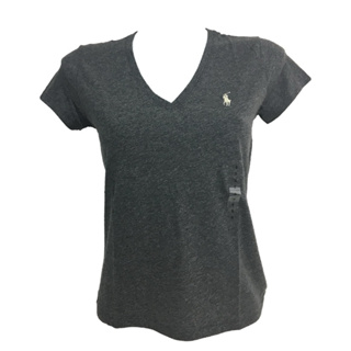 全新 Polo Ralph Lauren棉質平紋針織 V 領 T-shirt (灰色女版S號）