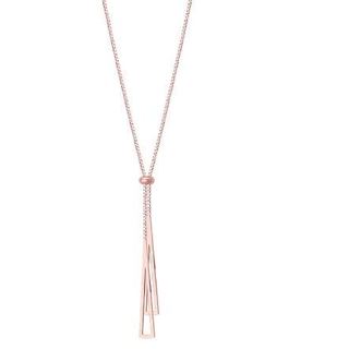 🇹🇼拉拉Lala's 玫瑰金三角流蘇抽拉式鈦鋼包金不掉色項鍊女網紅鎖骨鏈個性潮
