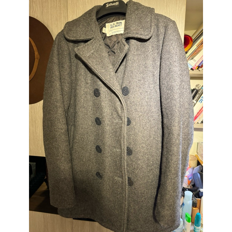 美產Schott 740N PEA-COAT經典版型美國海軍水手雙排釦大衣 36號