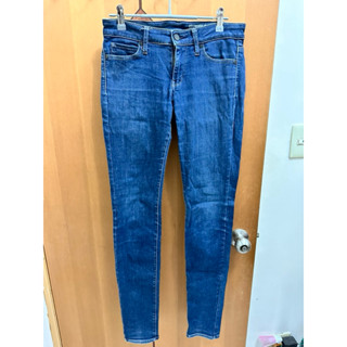 二手‼️UNIQLO 有點深藍 藍色 窄管 牛仔褲 26號