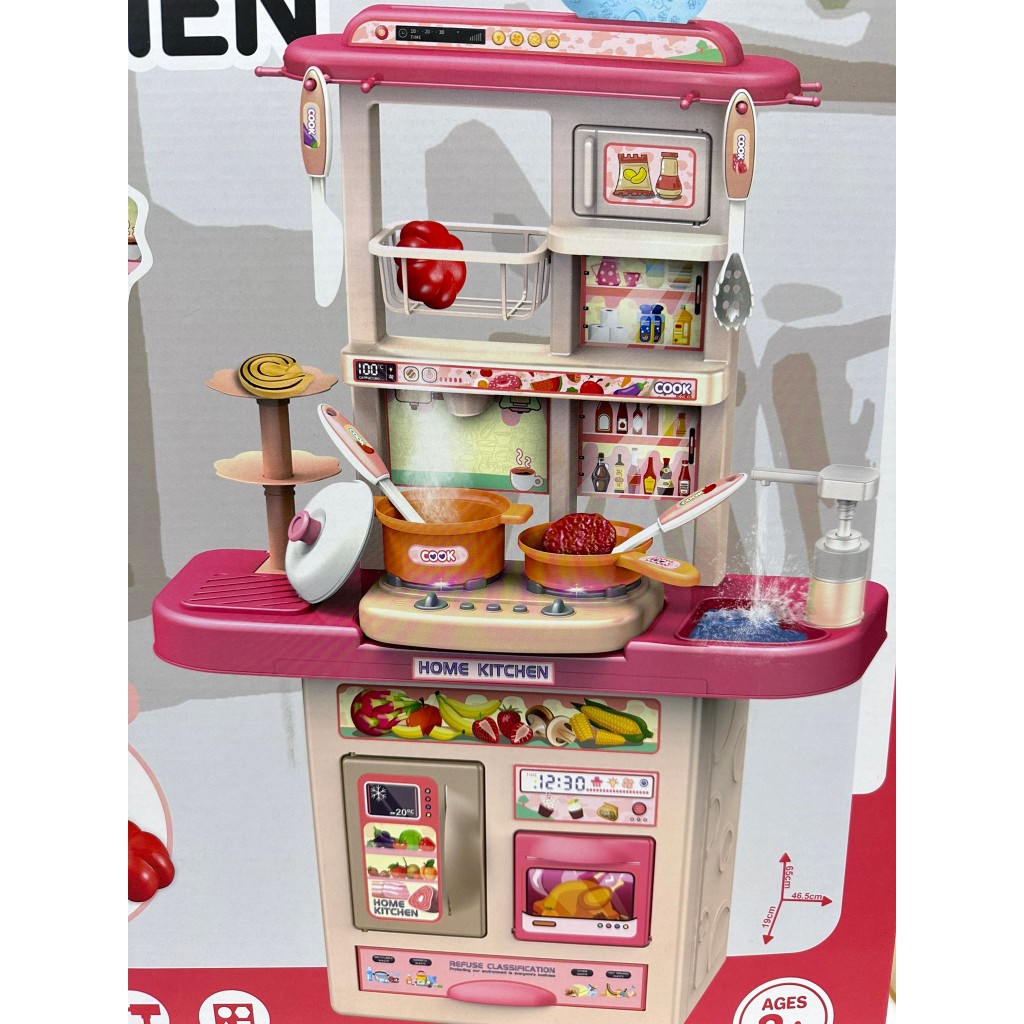 《薇妮玩具》櫥櫃玩具 芭比娃娃 煮飯玩具 鍋子 噴霧出水廚房玩具 夢幻廚房玩具 家家酒玩具廚房 (順) 安全標章合格玩具