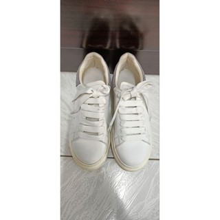 二手Alexander McQueen 厚底白鞋，腳底長22cm穿