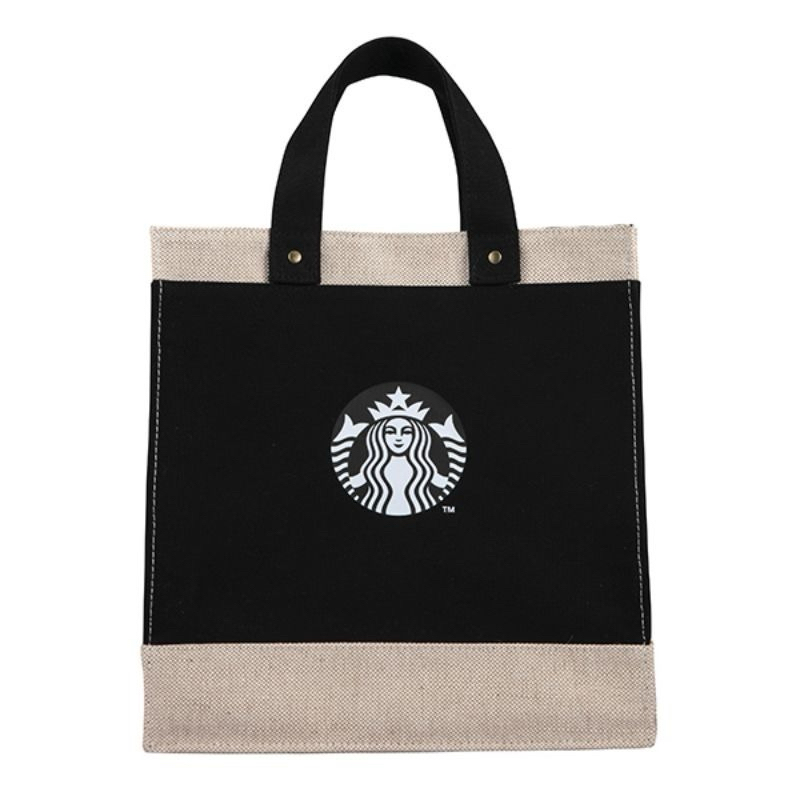 全新現貨👍🏻黑女神棉麻手提袋Starbucks星巴克
