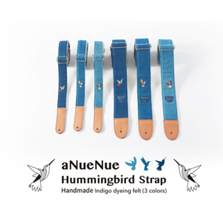 《白毛猴樂器》aNueNue 藍染系列 蜂鳥刺繡 背帶 吉他 烏克麗麗 寬版 細版 三種顏色