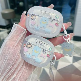 ins日韓卡通小飛象耳機套AirPods Pro 2代無線藍牙耳機殼 彩繪文藝可愛帶掛墜1/2/3新三代 耳機全包保護套