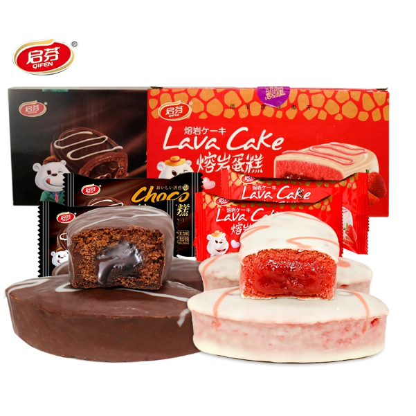 百寶店 草莓味爆漿熔岩蛋糕 冰山巧克力甜品夾心面包 辦公室零食下午茶小吃