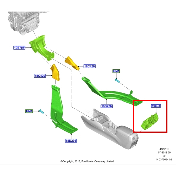 【JT福特原廠】FOCUS MK4 19- 正廠 後座 冷氣出風口