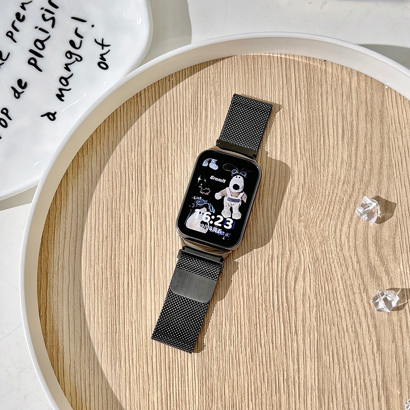 不鏽鋼 米蘭卡扣錶帶 適用於 小米手環 8 小米手環 7 6 5 4 3 NFC 磁吸錶帶 小米金屬不鏽鋼錶帶 小米錶帶