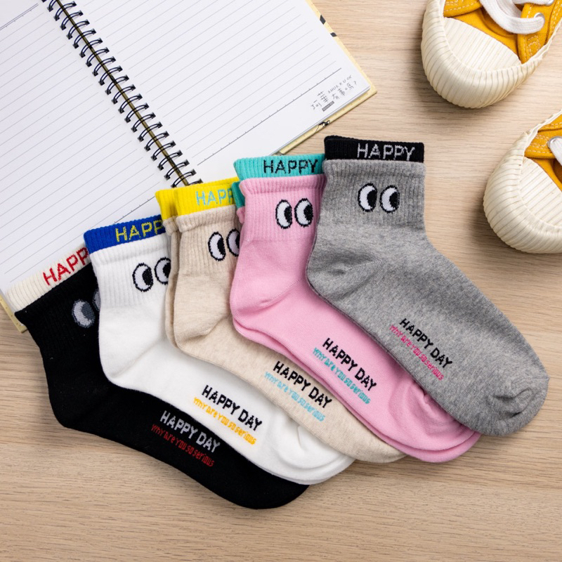 🌸Ivy Shop韓國襪子🌸《💯韓國製》撞色雙層 眼睛 踝襪 短襪