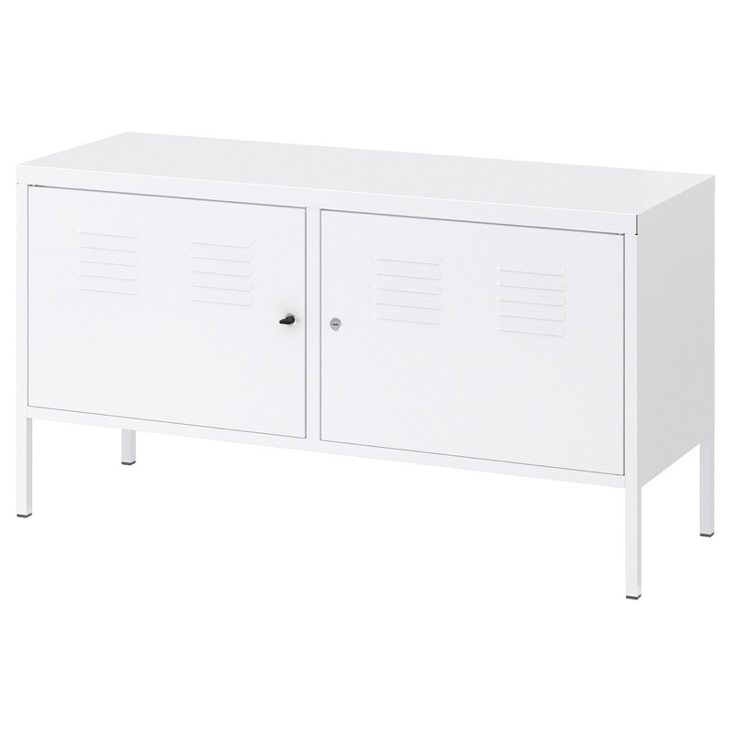 IKEA宜家PS收納櫃電視櫃邊櫃白色鐵櫃長119寬40高63CM二手