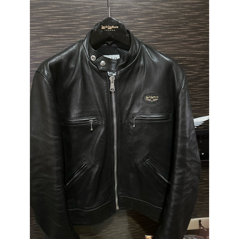 Lewis Leathers Rutland 黑色羊皮直拉皮衣 40號