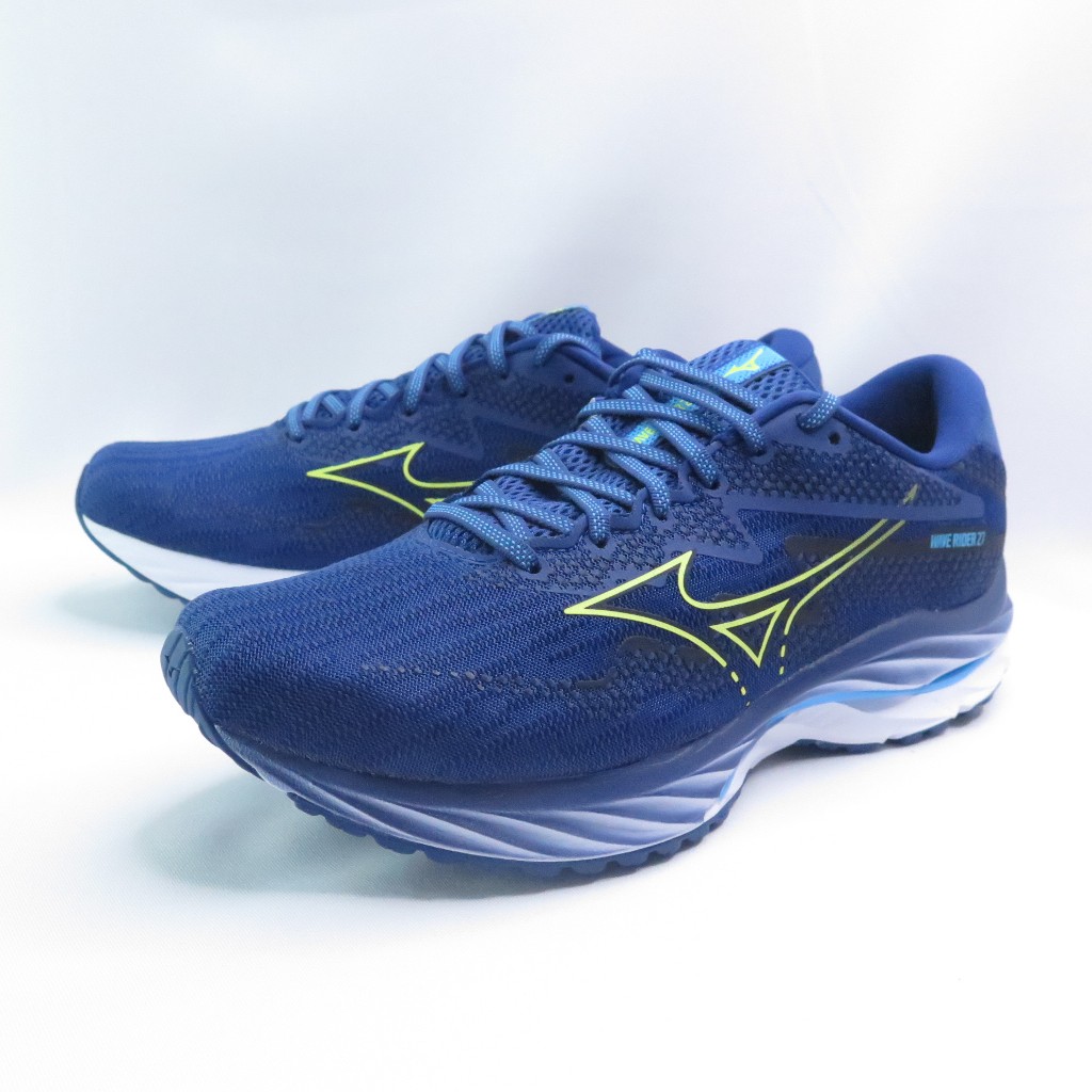 Mizuno J1GC230353 WAVE RIDER 27 男慢跑鞋 靛藍【iSport愛運動】