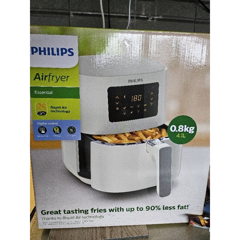 Philips 飛利浦】熱穿透氣旋數位小白健康氣炸鍋4.1L(HD9252)