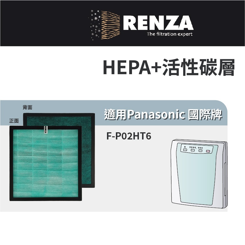 適用 Panasonic 國際牌 F-P02HT6 超靜音負離子 6坪 空氣清淨機 HEPA+活性碳 濾網 濾芯 濾心