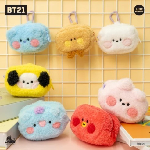 現貨 BT21 minini 絨毛 小物收納包 零錢包 小物包 包包吊飾 小包包 拉鍊包 錢包 吊飾 可愛小包 line