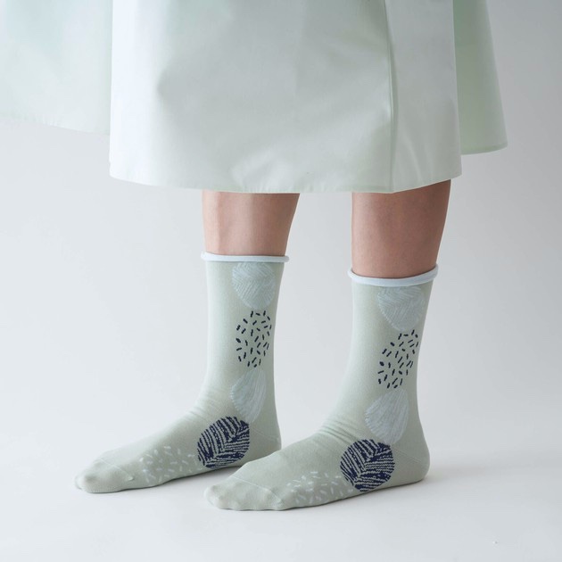 日本製 北歐現代 夏季薄款棉襪 短襪 襪子 無接縫 無壓力 親膚舒適 kivi 薄荷綠
