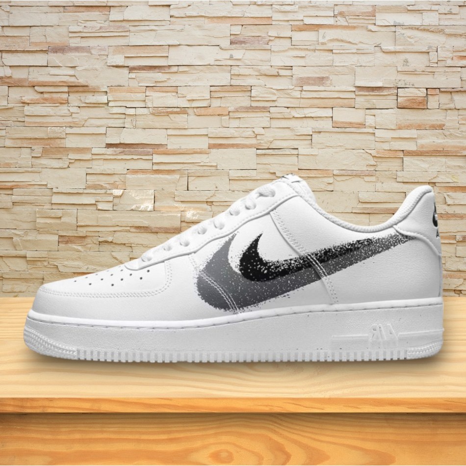 Nike Air Force 1 白灰黑 潑墨雙勾 AF1 籃球鞋 潮流 百搭 休閒鞋 男鞋 女鞋 FD0660-100