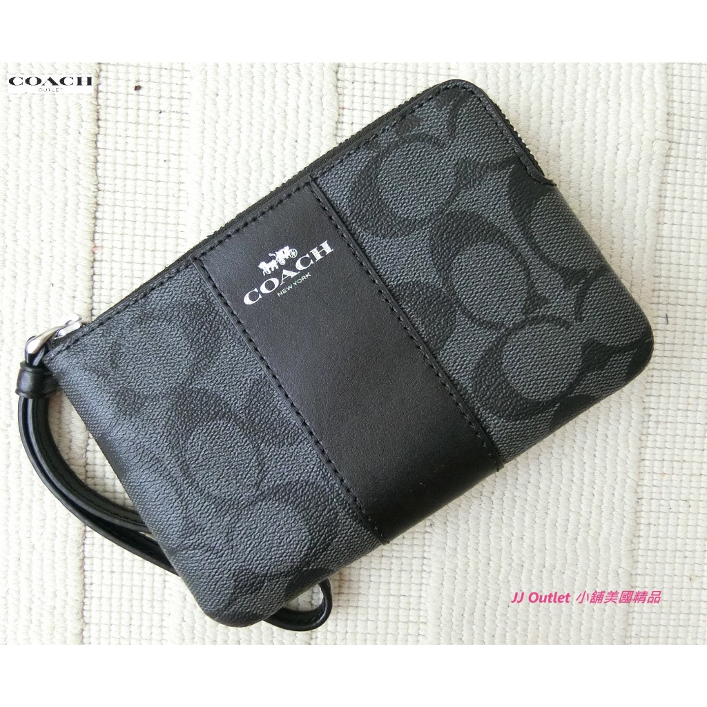 [JJ Outlet 小舖美國購回, 現貨在台]全新 Coach 58035 C Logo 小手拿包(附購證)