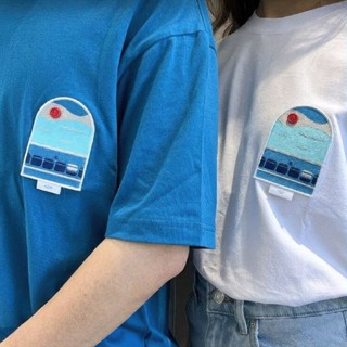 台鐵藍皮解憂號 Breezy Blue 藍海刺繡T恤 MIT台灣製造 藍天 大海 火車 官方授權銷售商店 TR台灣鐵道