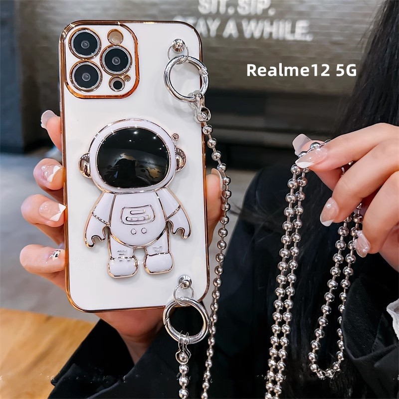 太空人斜背防摔手機殼 適用 Realme12 Realme12+ 11pro 12pro+ Realme Note50
