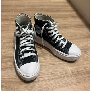 e櫃♥️converse all star輕量 厚底 增高 高筒 黑色帆布鞋us9.5 26cm大尺碼