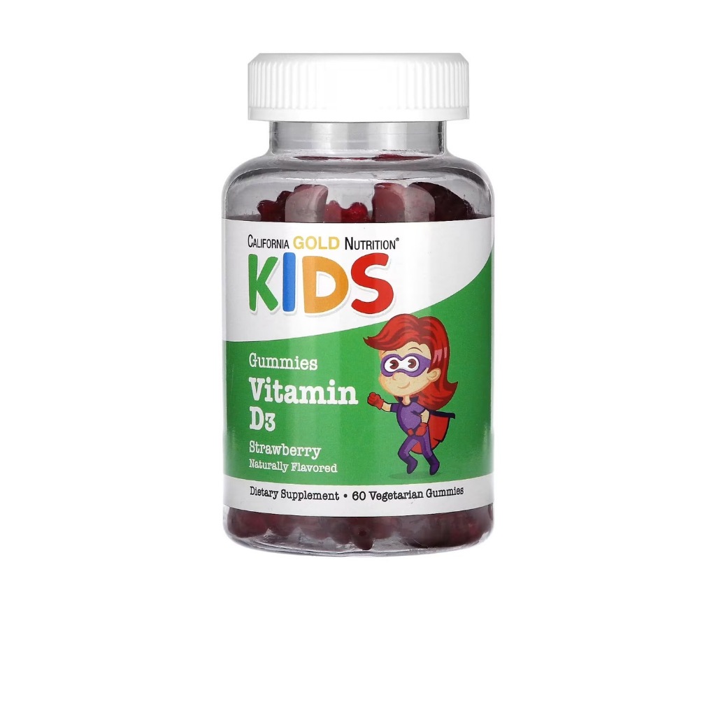 【太后呷】California Gold Nutrition Vitamin D3 兒童維生素軟糖 草莓味 60顆