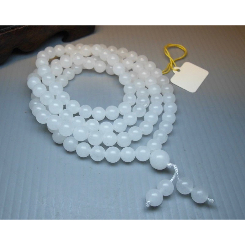 珍藏級‼️一級白 天然《新疆和闐白玉 108顆念珠》