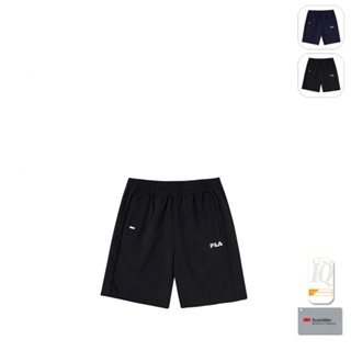 【FILA】KIDS 孩童款 抗UV 運動平織四分褲-黑色 1SHX-4318-BK