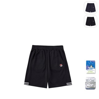 【FILA】KIDS 孩童款 吸濕排汗 運動針織四分褲-黑色 1SHX-4418-BK