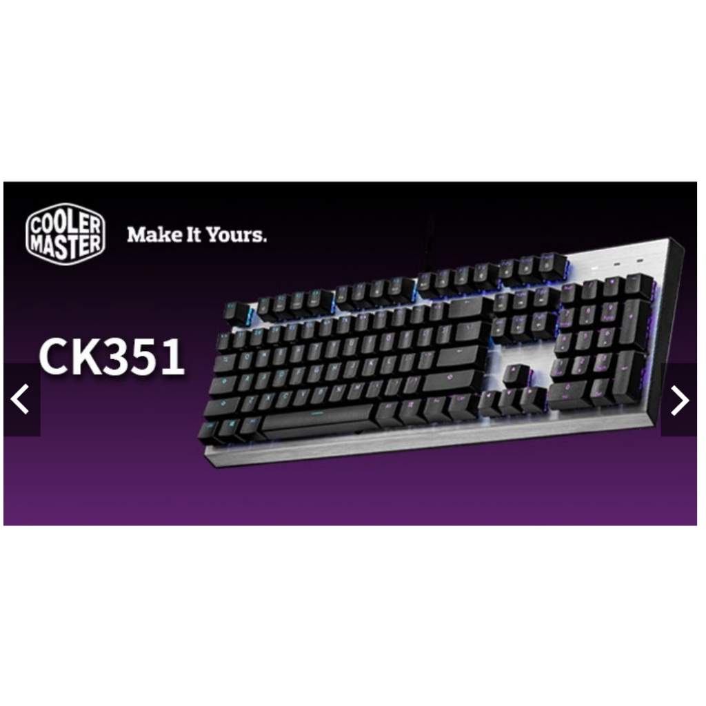 Cooler Master 酷碼 CK351 茶軸 機械式光軸 RGB 電競鍵盤