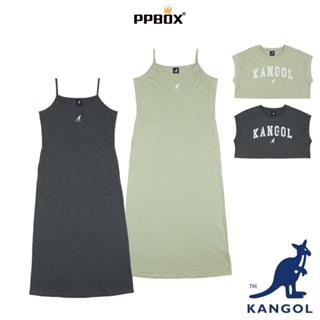 KANGOL 女款 兩件套 細肩 長版 洋裝【64221581】時尚 短袖 連身裙 長裙 一件式