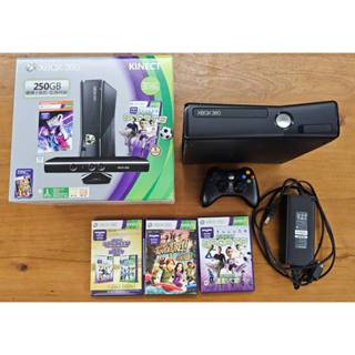 XBOX 360 SLIM 主機 4G / 250G +遊戲*3+體感攝影機 KINECT 360S 薄機