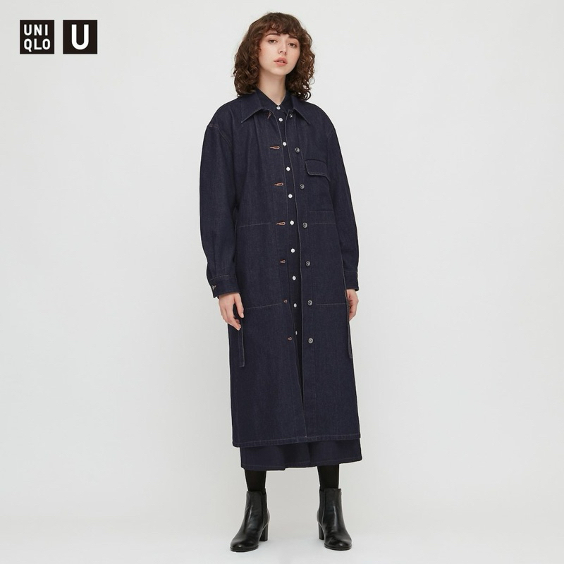 J'aime Store ✵ UNIQLO - U系列 長版 牛仔 襯衫 洋裝 M號