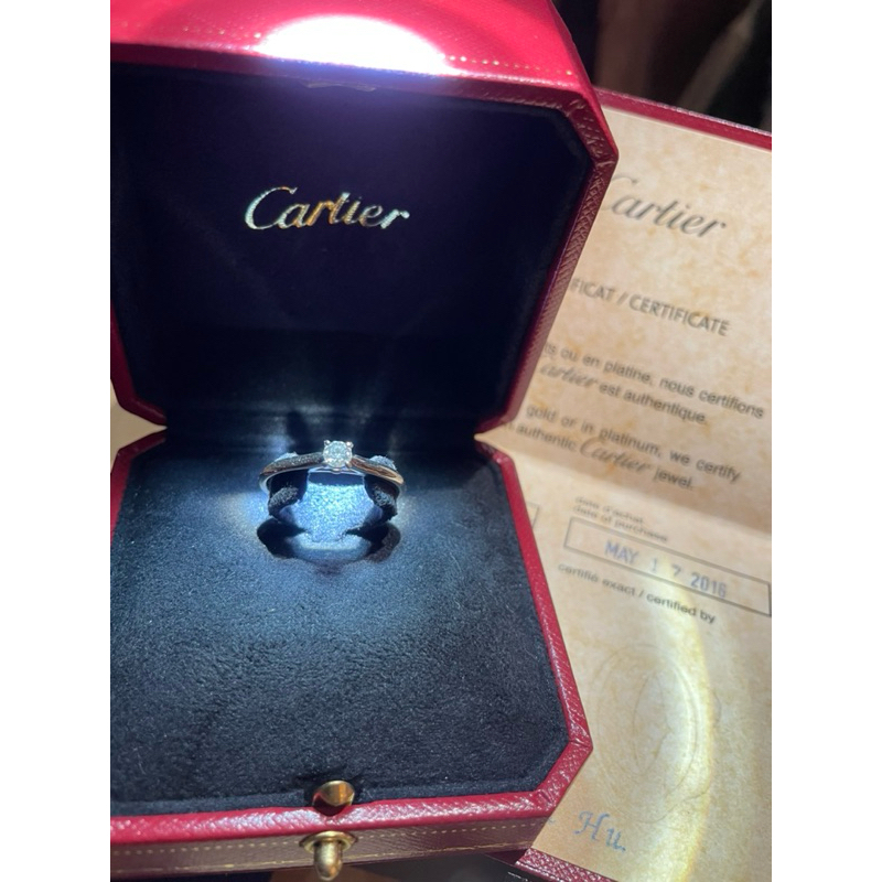 cartier 精典SOLITAIRE 1895單鑽戒指戒圍58號卡地亞可付費帶回櫃上修改戒圍鑽戒求婚戒造型戒訂婚戒