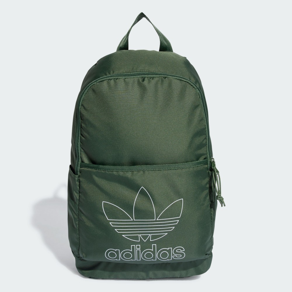 ADIDAS ADICOLOR 愛迪達三葉草Logo綠色後背包 抗撕裂後背包 水壺口袋 IS4565