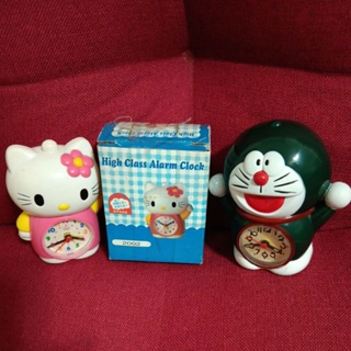 買一送一 台灣早期老物2002年 Hello Kitty 哆啦a夢小叮噹 時鐘鬧鐘 日本機芯 立體公仔造型 絕版珍藏
