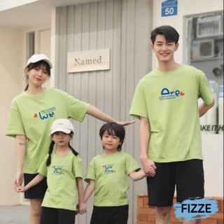 親子裝短袖 家庭裝 純棉大尺碼 夏季純棉上衣親子出遊度假韓版寬鬆運動 撞色t XGT短袖 一家人【FIZZE】