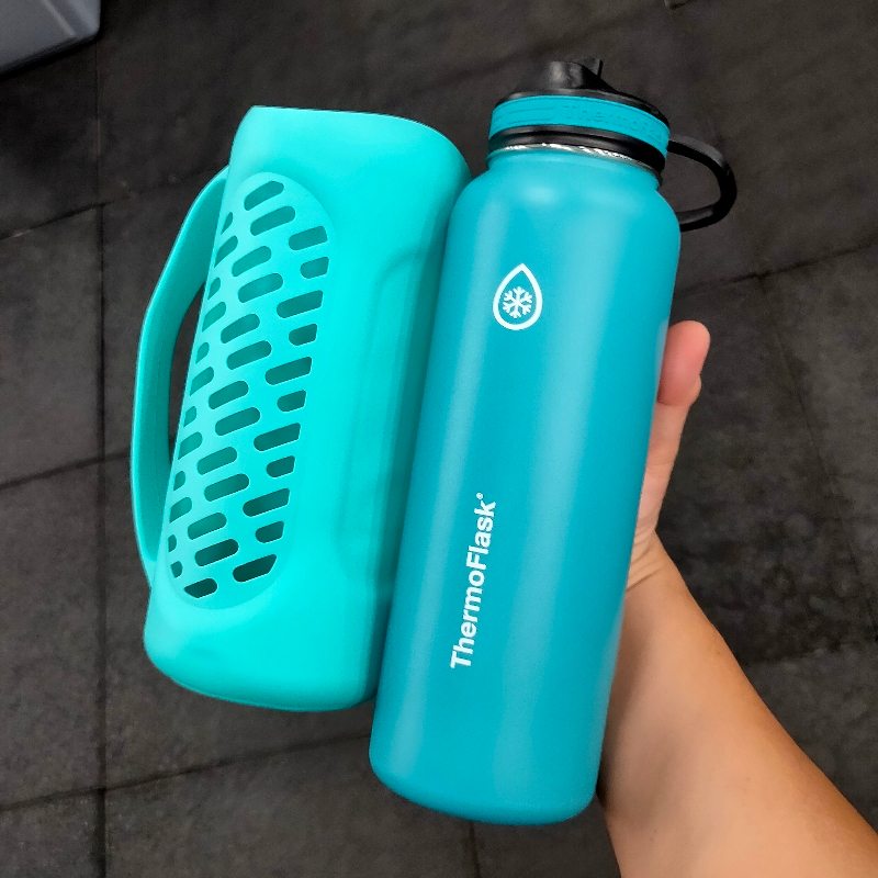 好市多Thermoflask不鏽鋼保溫瓶帶把手矽膠保護套保溫神器40oz 1.1公升 Hydro Flask通用好提加厚