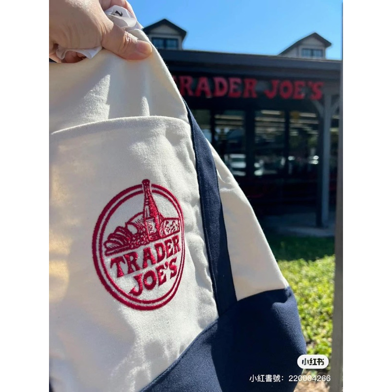 ［現貨秒出］美國Trader Joe's刺繡帆布購物袋 (大) 購物袋 環保袋