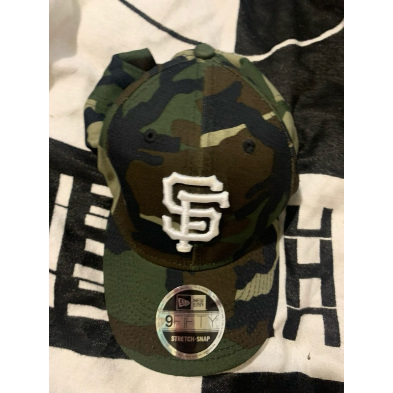 二手 古著 New Era  Mlb SF 舊金山 巨人 Giants 迷彩 老帽 棒球帽 cap