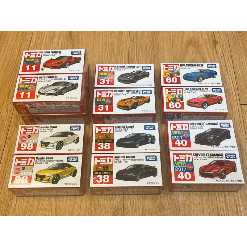 [TAKARA TOMY] Tomica 紅白盒 號車 全新 一般+初回 ENZO 野馬 S660 R8 CAMARO等