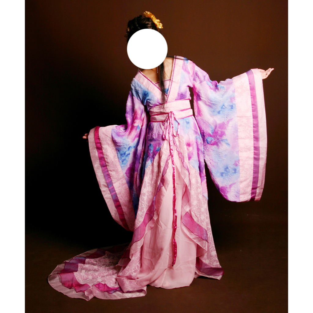 二手古裝特惠(非漢服)粉藍紫色訶子裙大袖衫貴妃古裝