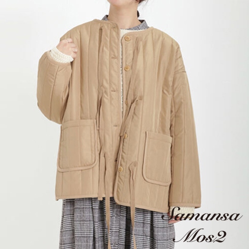 Samansa Mos2 綁結設計保暖絎縫夾克外套(FB31L0Y0180)