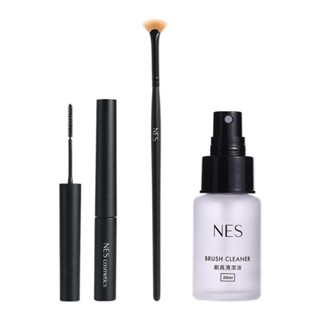 【恩藝偲 NES cosmetics】 睫毛膏刷 + 刷具清潔液 30ml + 不暈不塌極細防水睫毛膏