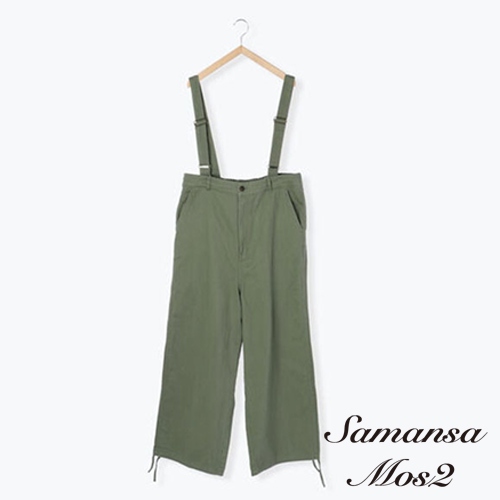 Samansa Mos2 高腰口袋設計純棉吊帶褲(FL11L0F0480)