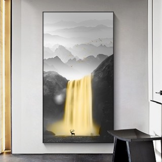 「臺灣售後」EVERSHINE裝飾畫｜北歐風 流水生財 麋鹿 富貴 ｜掛畫無框畫擺畫落地畫潮流藝術壁畫