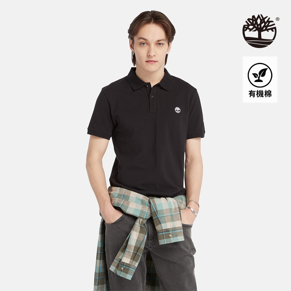Timberland 男款黑色休閒短袖Polo衫|A2EPM001